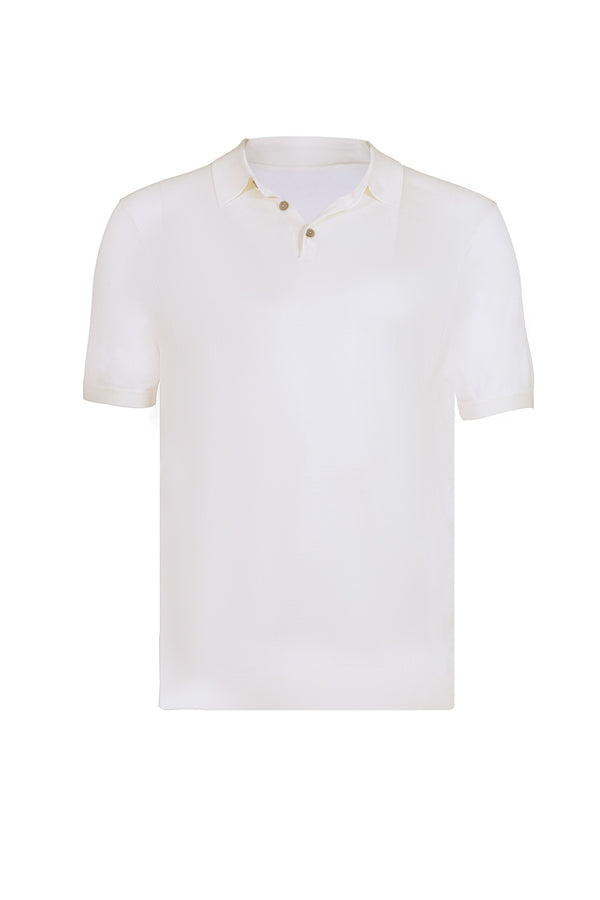 Ivory Polo Button Silk