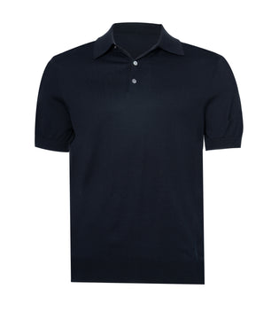 Dark Navy Polo Button Cotton