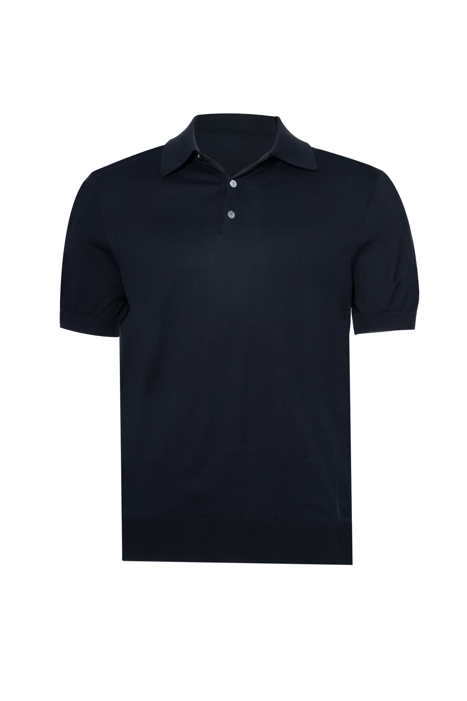 Dark Navy Polo Button Cotton