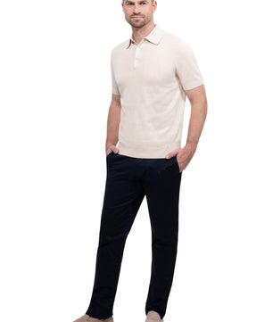 Beige Polo Button Cotton