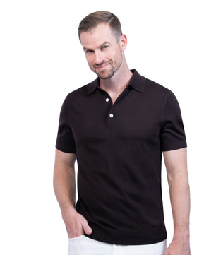 Brown Polo Button Merino Wool