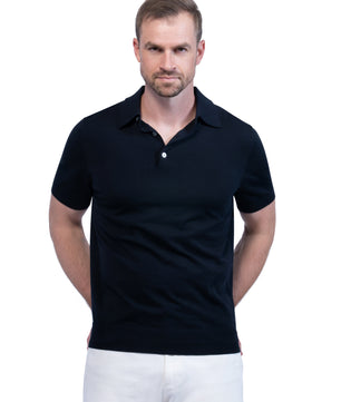 Dark Navy Polo Button Cotton